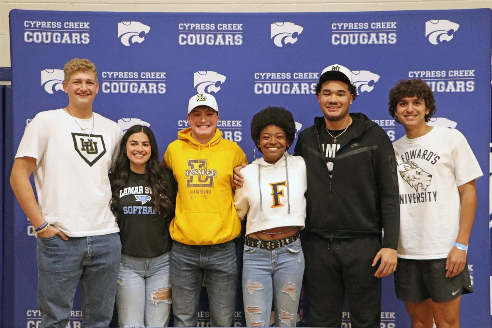 Six Cypress Creek seniors were recognized for signing letters of intent on the first day of the signing period.